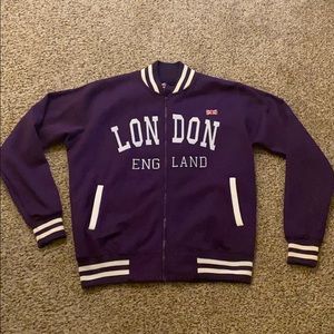 London England men’s zip-up sweatshirt